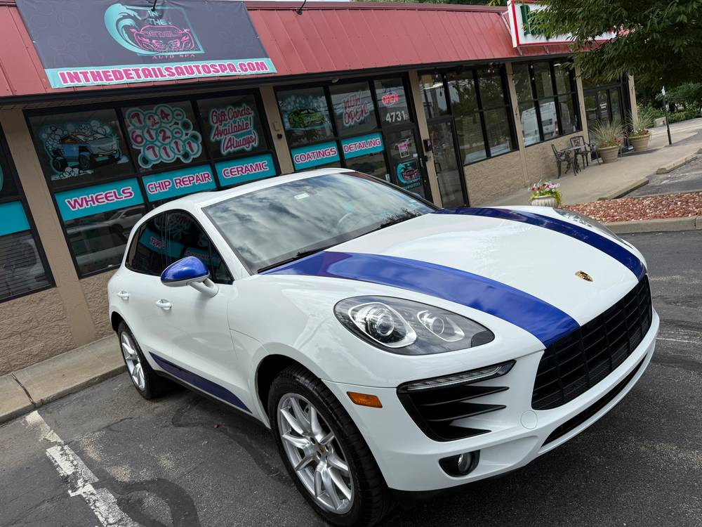 Striped Porsche Macan by In the Details Auto Spa, Allison Park