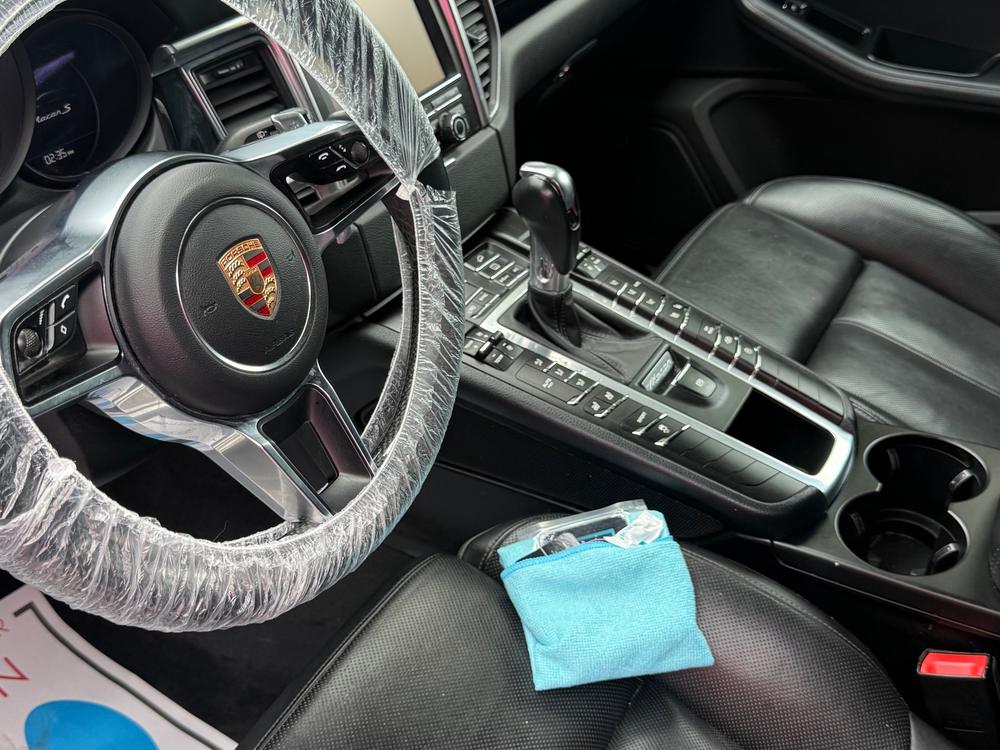 Macan cabin mid-detail by In the Details Auto Spa, Allison Park