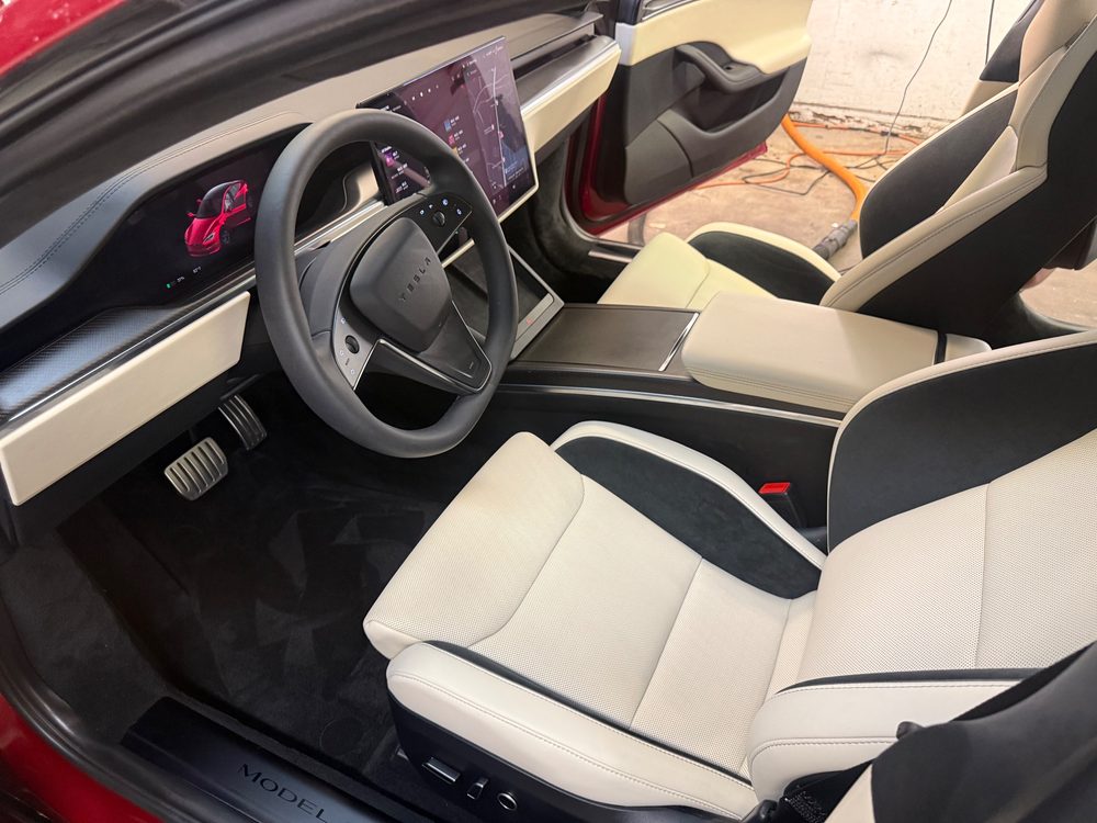 Tesla cabin in white by In the Details Auto Spa, Allison Park